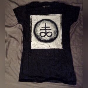 Black Graphic Tee with Sulfur Symbol